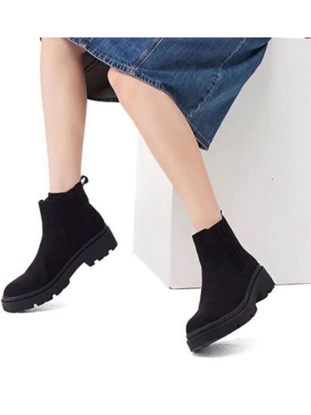 READY SALTED Women's Chunky Platform Chelsea Boots sz 11 NEW # Box 131